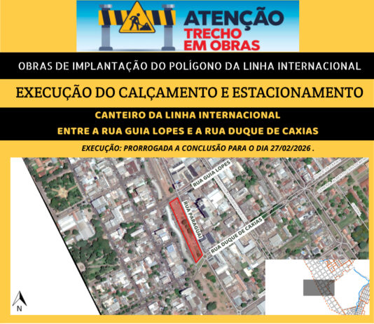 Obras de Calçamento no Canteiro da Linha Internacional Obra da Linha Internacional